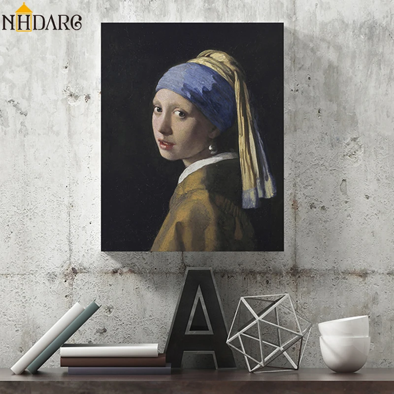 Девушка с жемчужной серьгой от Johannes Vermeer стены искусства холст плакат и печать холст Картина декоративная картина для домашнего декора
