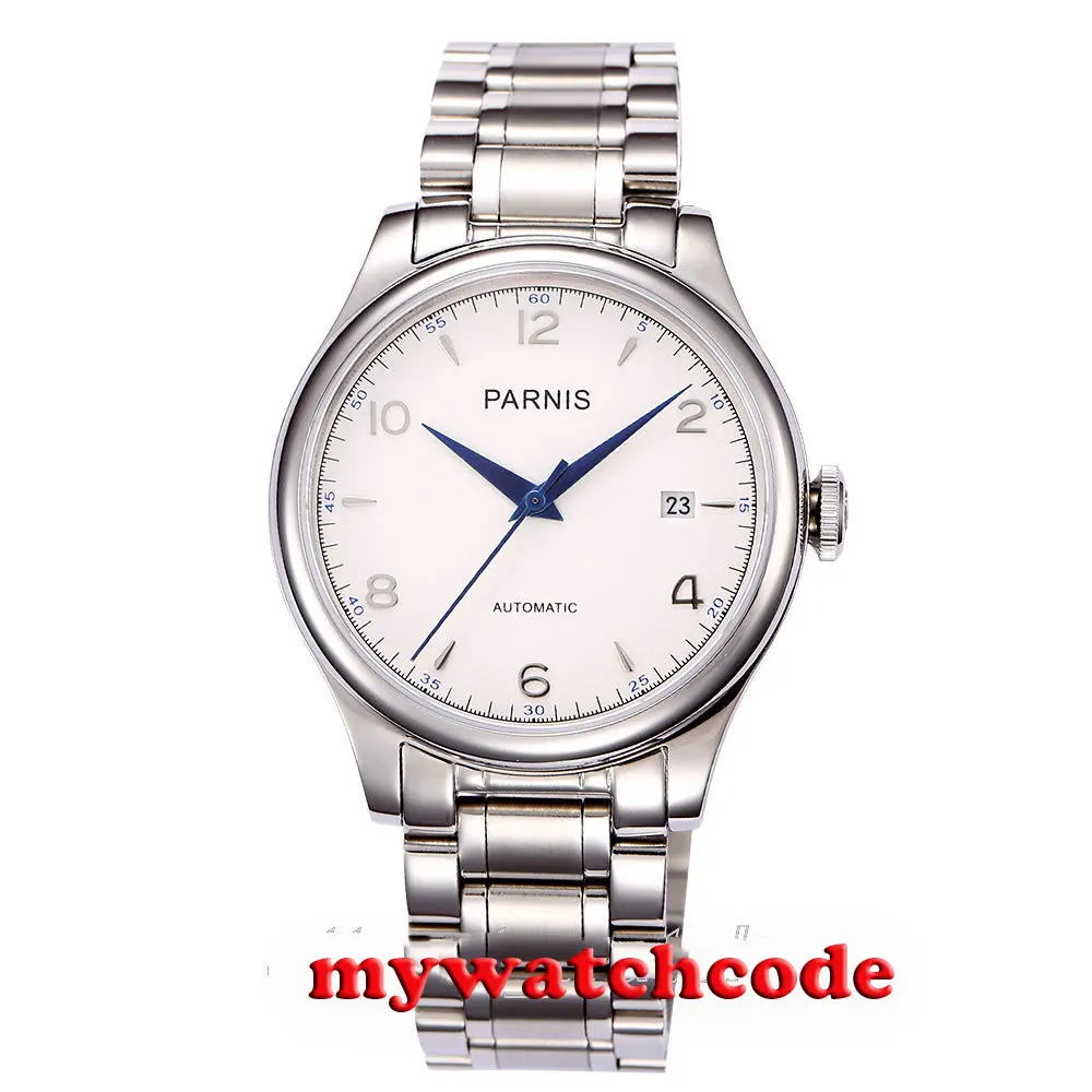 

38mm Parnis white dial date Sapphire Glass miyota Automatic mens Watch P723