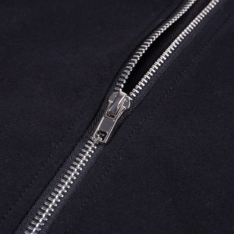 

Personality zipper women short sleeve hoodie loose hip hop streetwear coats womens fashion 2019 spring tops sudadera mujer