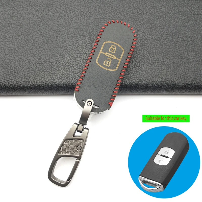 Кожаный Автомобильный чехол для ключа с дистанционным управлением Mazda 2 3 6 Atenza Axela
