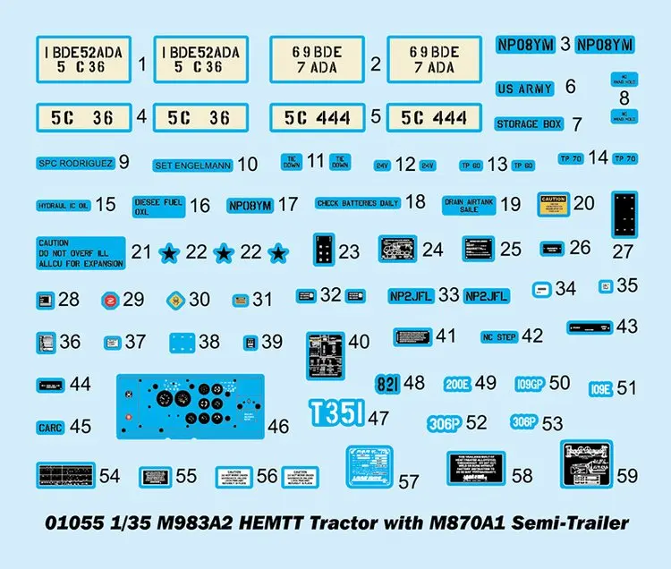 Trumpeter 01055 1/35 M983A2 гемтт трактор с M870A1 полуприцеп-весы модельный комплект