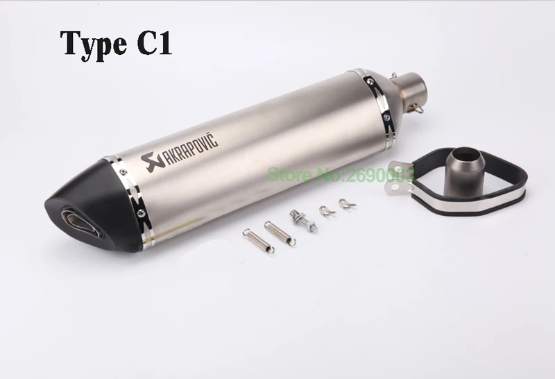 Type C1 Мотоцикл Akrapovic лазерный логотип выхлопной Впускной 51 мм мотоцикл выхлопной трубы глушители Escape с углеродным выхлопным наконечником и дБ убийца - Цвет: Type C1
