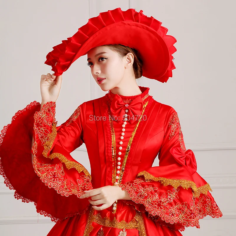 Customer to order!19 Century Red Victorian 1860s Civil War Southern belle dresses court Rococo X-052 Gown Ball Dress | Тематическая
