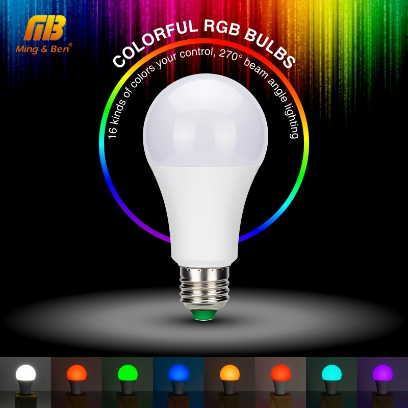 E27 светодиодный RGB Волшебная осветительная лампа 5 Вт 10 15 AC85 265V 16 изменение цвета с
