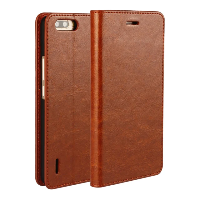 Factory price Luxury For Huawei Honor 6 Plus Genuine Cowhide Leather Flip Case Cover Wallet with Card Slots Holster | Мобильные