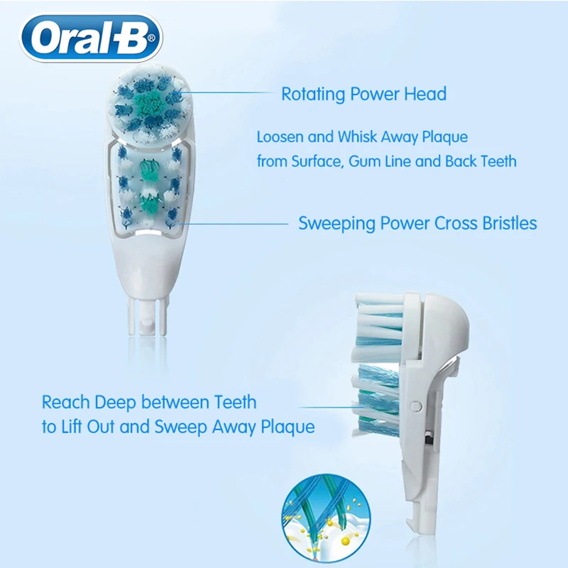 Oral B электрические зубные щётки Зубная щётка Cross Action двойного Чистота способный