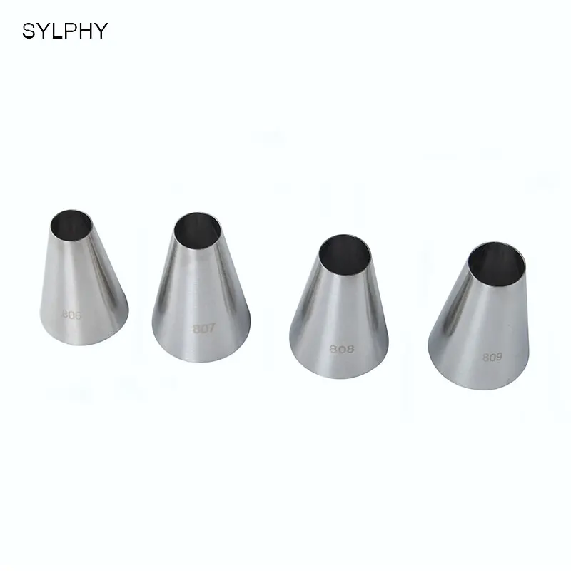 SYLPHY#806#807#808#809 4 шт. круглая насадка для крема большой металлический Набор насадок для украшения торта инструменты для выпечки Кондитерские насадки