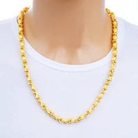 male necklace women jewelry pulseira masculine fine 24k gold chunky chain link neck charm choker wholesale bileklik for man