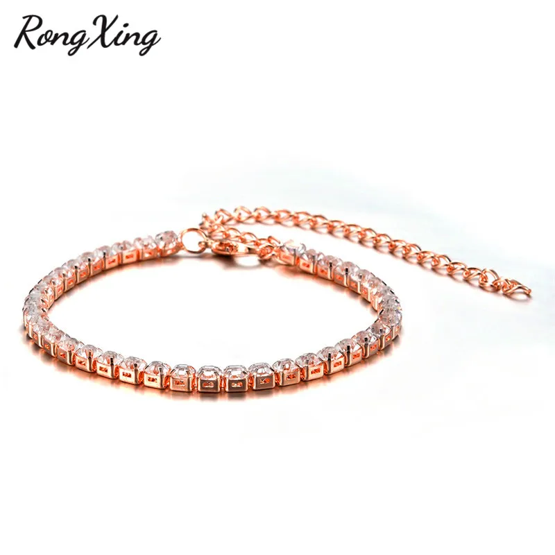 RongXing Однорядный маленький круглый белый кристалл Циркон горный хрусталь