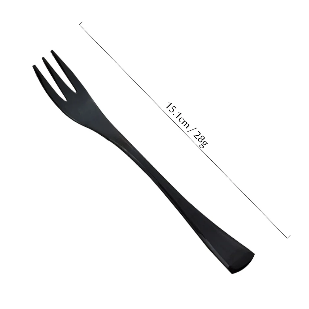 Cake Fork 1 шт. черный набор посуды 18/10 из нержавеющей стали западные столовые приборы тарелки для салатов наборы вилка стейк нож, ножевые изделия набор - Цвет: Cake Fork