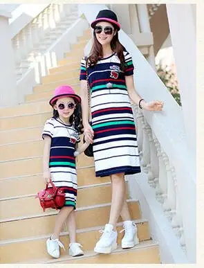Одинаковое летнее платье для мамы и дочки Новинка 2016 года дочки|family fitted|daughter