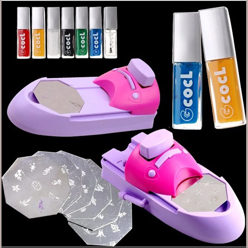 Принтер для дизайна ногтей DIY шаблон печати маникюрный аппарат штамп набор с