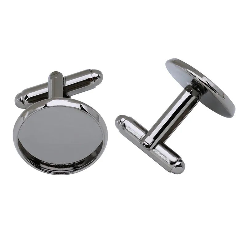 Зажимы для галстука черного цвета в форме диска запонки с пустой оправой шафера