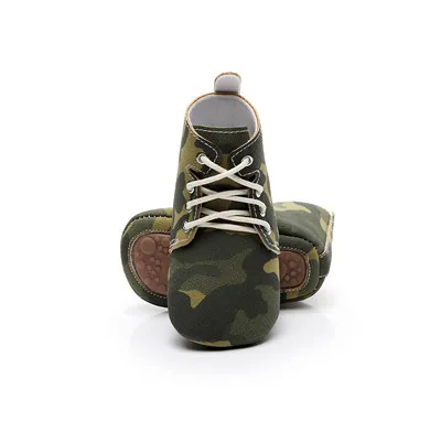 camo Жесткая подошва Новинка, стильная одежда с цветочными мотивами на шнуровке из искусственной кожи, для детей; мокасины; обувь для мальчиков и девочек; первые туфли для начинающего ходить ребенка ясельного возраста завод таможенных - Цвет: camo