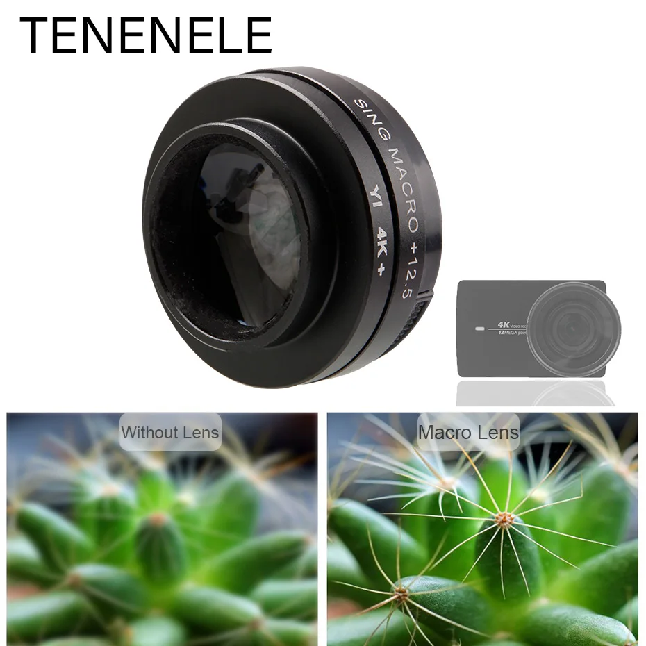 TENENELE для Yi 4 K Lite действие Камера фильтр CPL/UV/ND2 8 12.5X макро объектив Фильтры Комплект