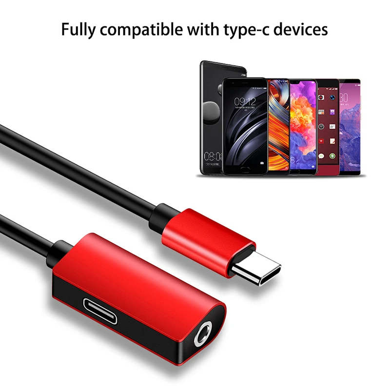Роскошный 2 в 1 Type-C USB аудио конвертер зарядное устройство для телефона наушники