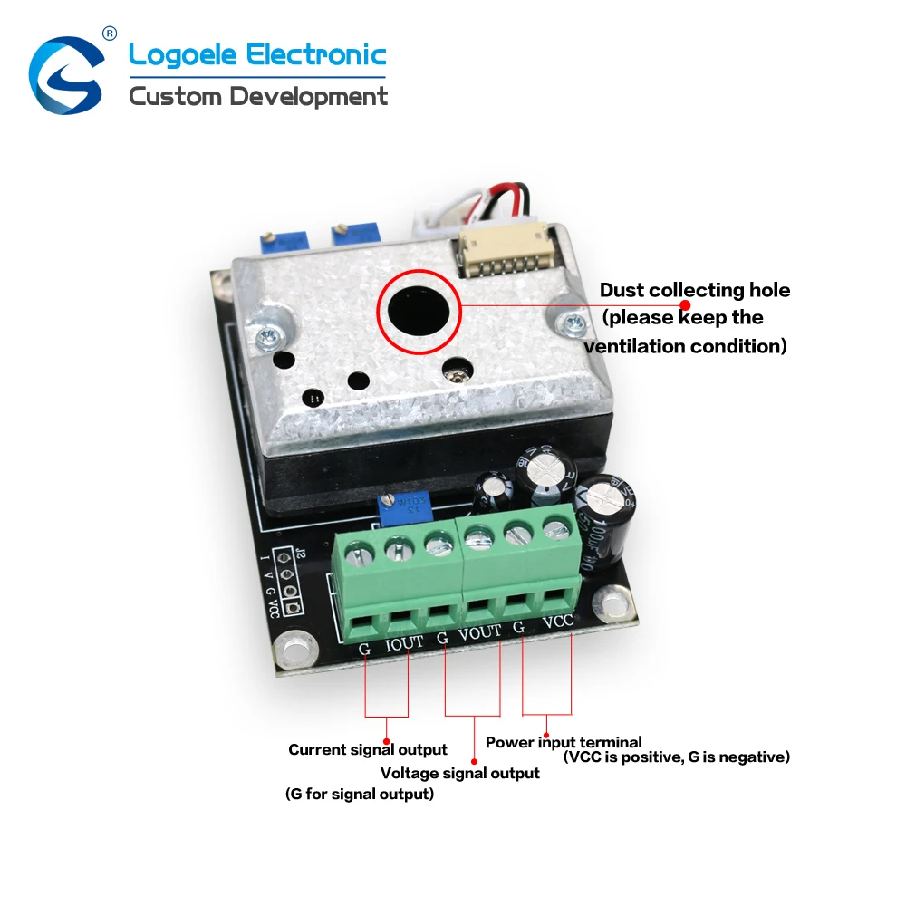 Logoele 4-20mA/0-10 V Выход pm2.5 модуль-датчик пыли мониторинга качества воздуха Питание 24 V