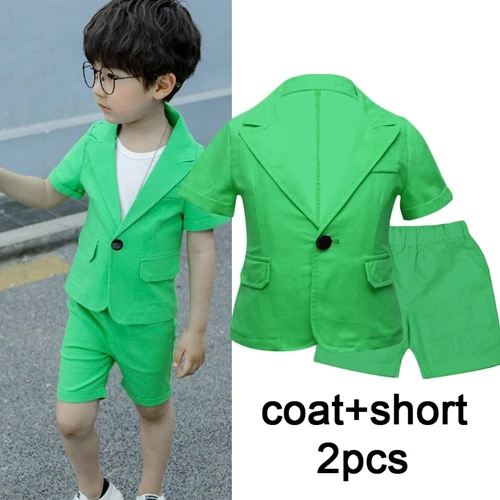 green 2pcs 309195 Осенний костюм джентльмена для мальчиков, куртка, рубашка, брюки, комплект из 3 предметов, куртка, топ с длинными рукавами, кардиган, Модный комплект JIOROMY - Цвет: green 2pcs 309195