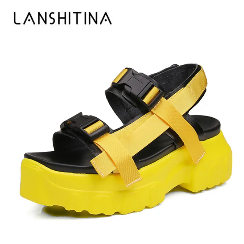 2019 летние женские босоножки на танкетке пляжные тапочки платформе Женская
