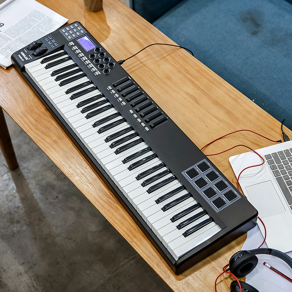 На выбор PANDA61 Портативный 61-ключ USB MIDI контроллер клавиатуры 8RGB цветная подсветка триггер облицовка площадка/коврик/настил/Накладка белый светильник с подсветкой USB кабель