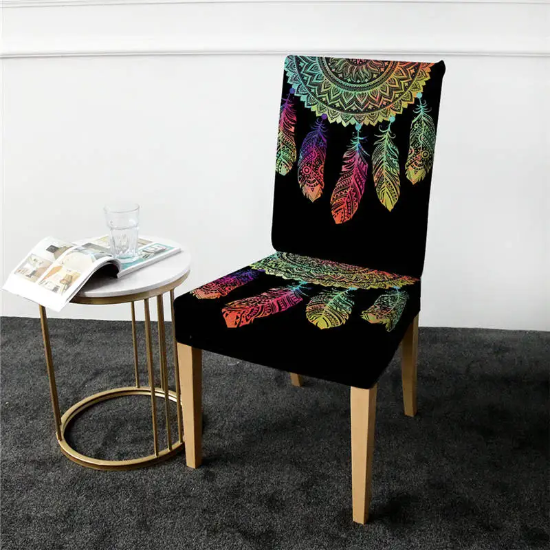 Dreamcatcher 1 BeddingOutlet чехол Ловец снов для обеденного стула, богемная мандала, спандекс, эластичный чехол, анти-грязный чехол для сиденья, Прямая поставка - Цвет: Dreamcatcher 1