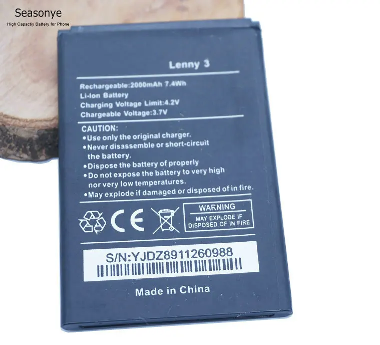 Seasonye 1x Высокое Ёмкость 2000 мАч/7.4wh Замена литий ионная Батарея для Wiko lenny3 Ленни 3