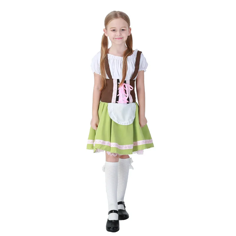 Дети девочки Октоберфест Heidi Немецкая детская пивная горничная Баварская