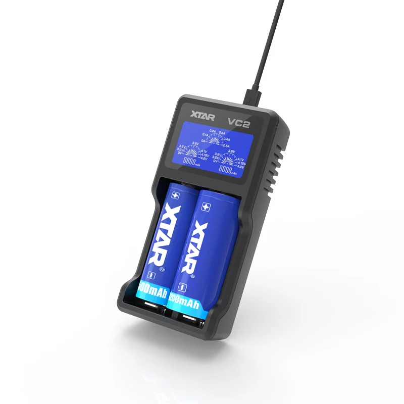 Зарядное устройство XTAR VC4 VC2 с адаптером ЖК-дисплей Ni-MH/Ni-CD Li-Ion USB зарядное для AA AAA