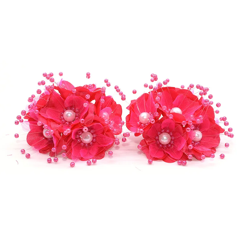 Rose red 18 шт искусственный цветок 3,5 см Шелковый жемчужный букет сакуры Свадебные украшения для дома DIY гирлянда скрапбук ремесло поддельные цветы - Цвет: Rose red