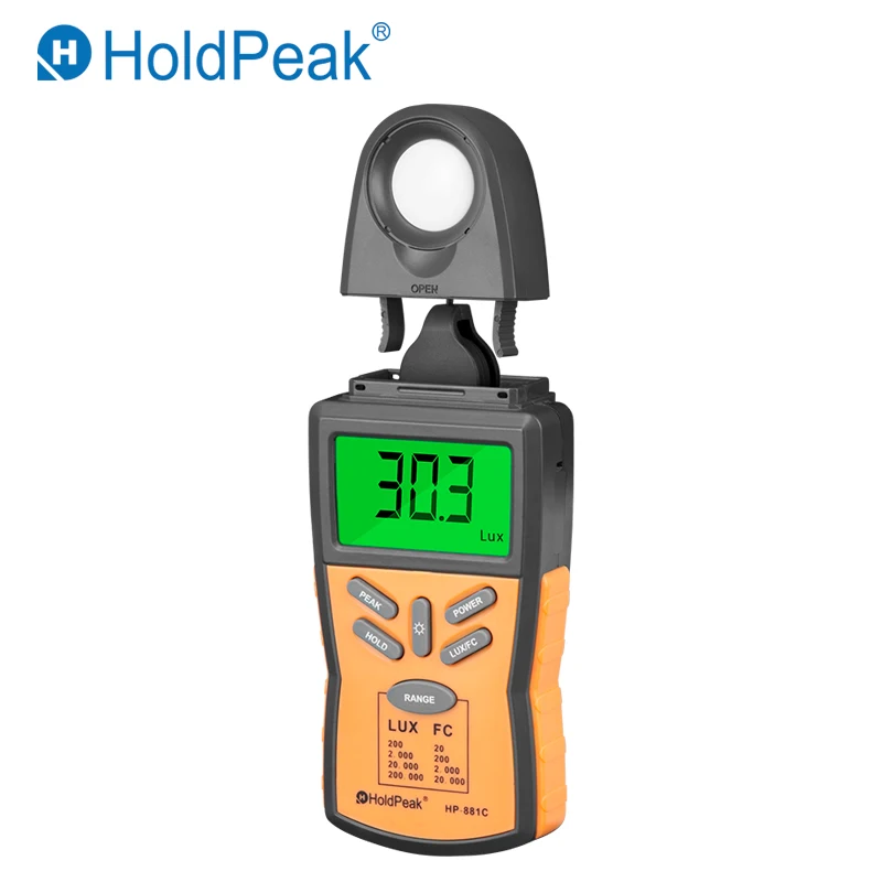 HoldPeak HP 881C 1 до 200000 лк метр Digital Light Meter со съемной Фото детектор цифровой фотометр