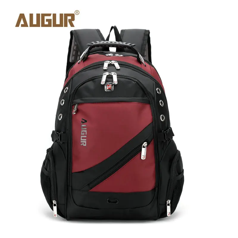 Red Рюкзак для ноутбука AUGUR для мужчин и женщин Bolsa Mochila для 14-17 дюймов ноутбук рюкзак школьная сумка рюкзак для подростков - Цвет: Red