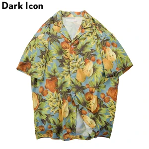 Гавайский стиль, винтажная рубашка в стиле хип-хоп с принтом, мужская летняя однобортная рубашка 2018