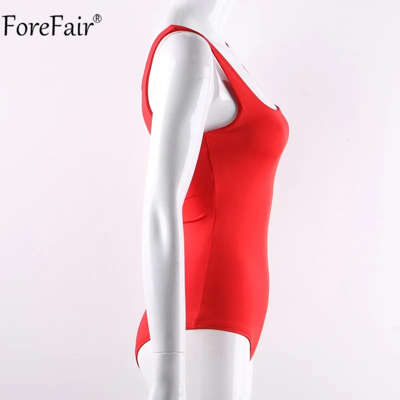 Forefair неоновый сексуальный женский летний комбинезон с квадратным воротником, боди Топы размера плюс с открытой спиной