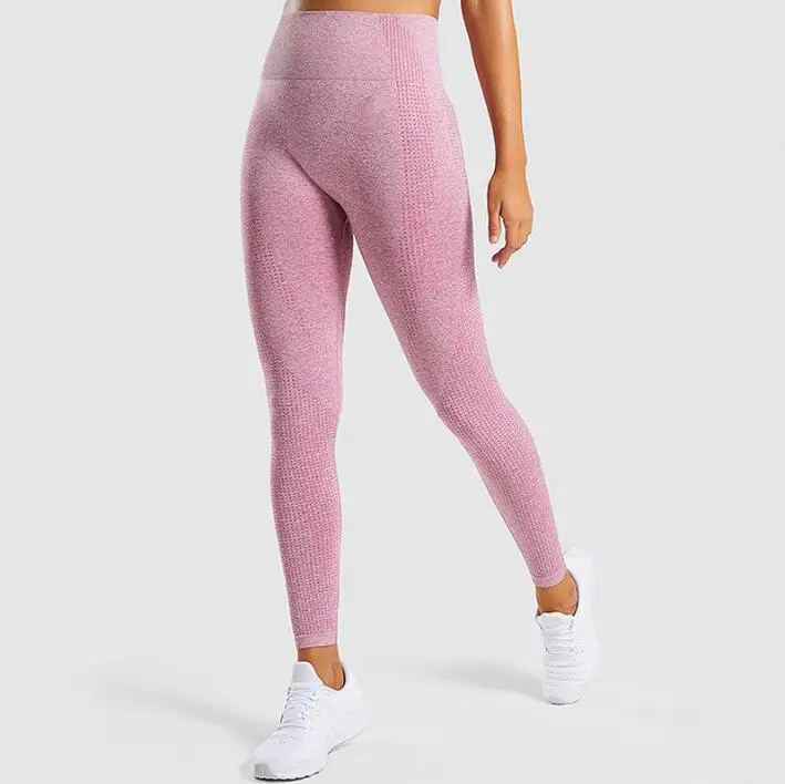 Pink 8 цветов, женские бесшовные леггинсы для фитнеса, женские спортивные Леггинсы с высокой талией для бега, спортивная одежда для спортзала, йоги, спортивные штаны - Цвет: Pink