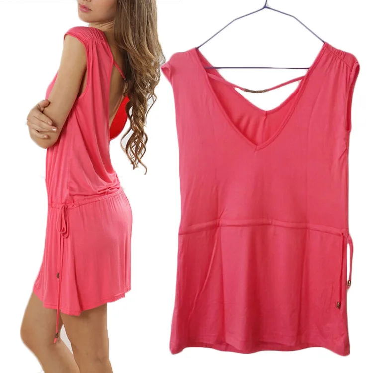 Free shipping 2015 Summer Cover Ups Women Dress Skirt Sexy Bikini Beachwear Swimwear Style Fit Slim B03 |