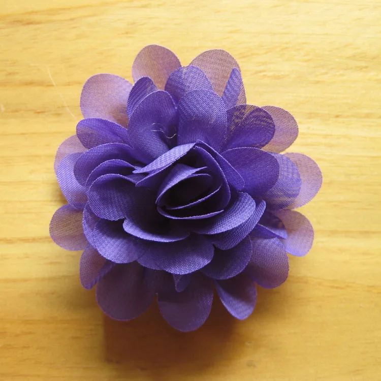 16purple Nishine, 10 шт./лот, 20 цветов, 2,8 дюймов, сатиновый шифон, цветы для маленьких девочек, повязка на голову, украшение для волос, Детские аксессуары для волос - Цвет: 16purple