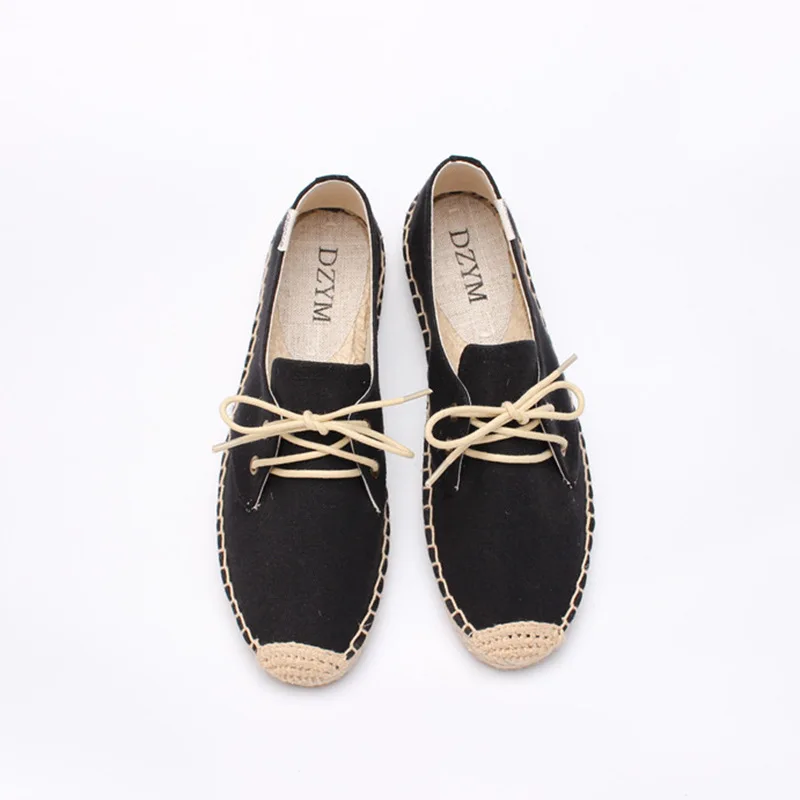 DZYM  Spring Summer Classic Canvas Espadrilles High Quality Women Flats Leisure Sneakers Pure Hand-made Linen Shoes Zapatos