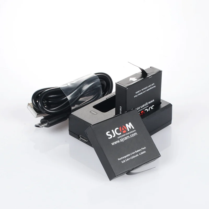 Оригинальные аксессуары SJCAM SJ8 серии двойное зарядное устройство+ 2 шт 1200 мАч литий-ионный аккумулятор для SJ8 Pro/SJ8 Plus/SJ8 Air Action camera