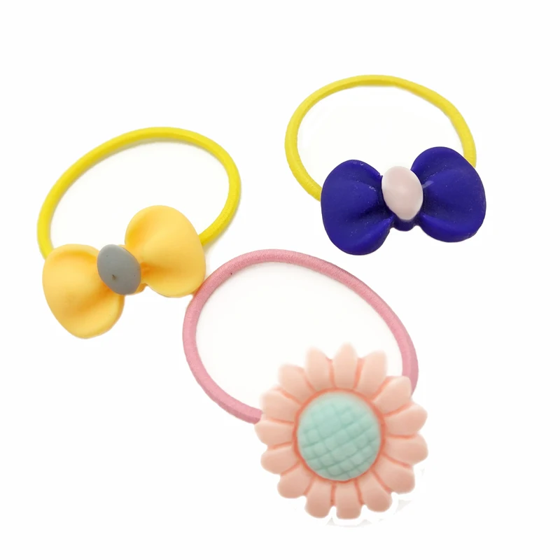 

Lot 10Pcs Child Kids Cute Acrylic Sunflower Bow Rope Hair Band Elastics Accessories Girl Charms Tie Gum