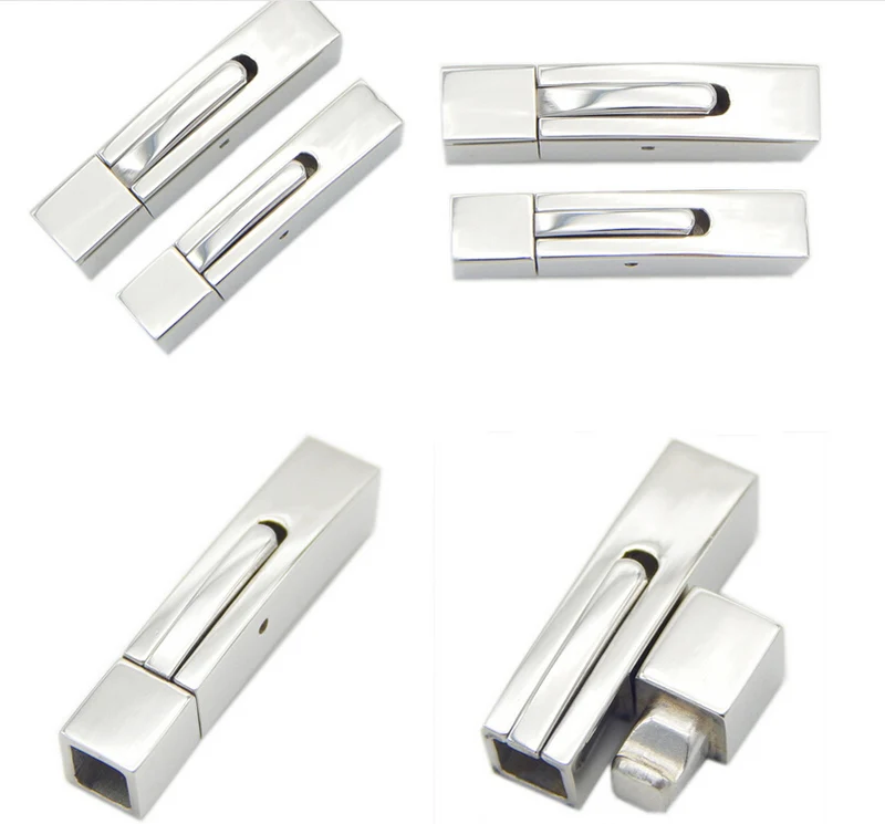 Застежка-концевик из серебристой нержавеющей стали 1 шт./лот для кожаного шнура