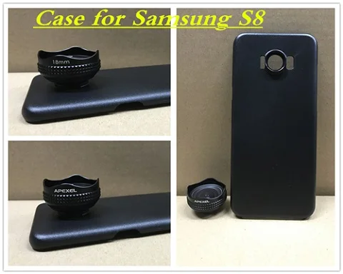 for Samsung s8 Apexel объектив 18 мм HD широкоугольный оптический Pro объектив камеры мобильного телефона комплект 0.6X для samsung galaxy s8 plus S7 S6 и телефона 18 мм - Цвет: for Samsung s8