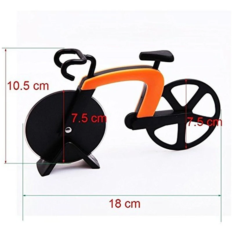 Bicycle Pizza Cutter Stainless Steel Blades with Non-stick Coating Serveware Kickstand Bike Knife Cooking Tools | Дом и сад
