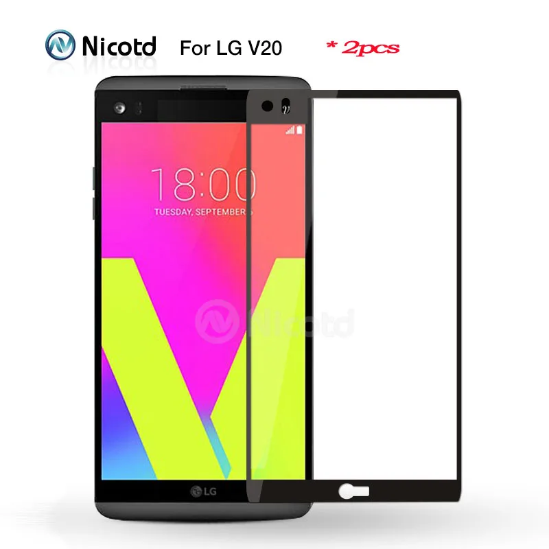 Nicotd 2 шт./лот 2.5D цветное полное покрытие закаленное стекло для LG V20