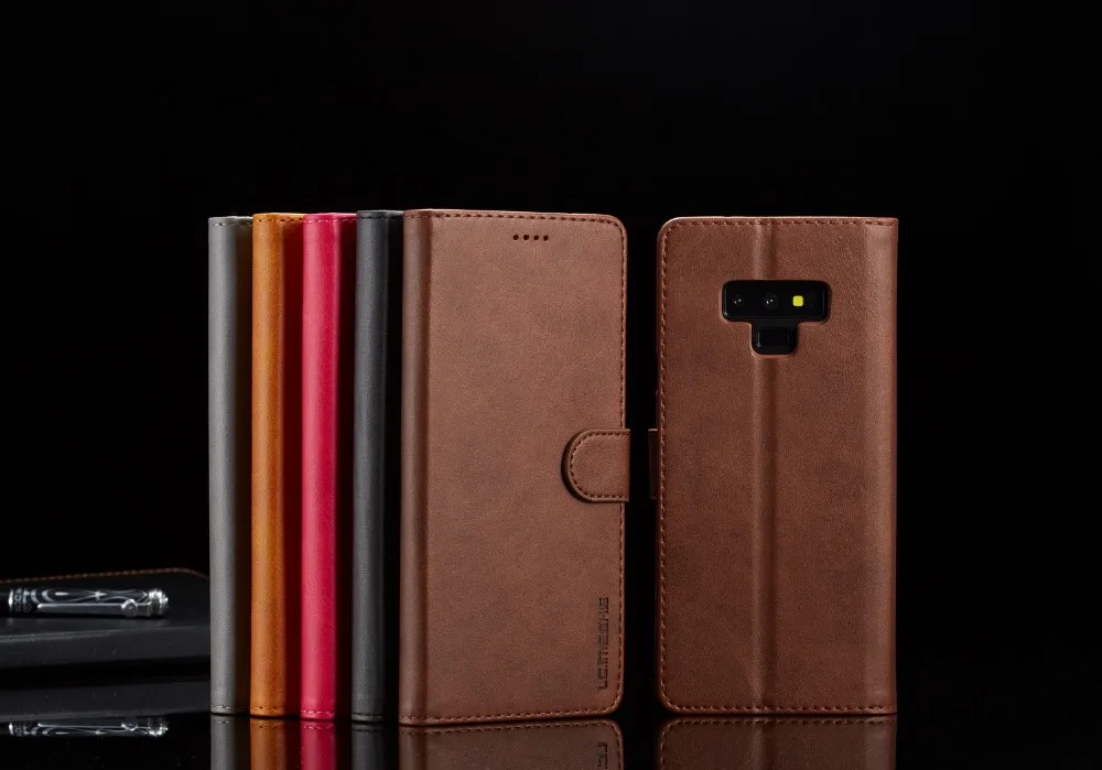 Роскошный кожаный чехол книжка для телефона Samsung Galaxy Note 9 с магнитной подставкой 8
