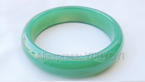 

Beautiful 15-18mm Wide AAA Natural Ice Green Agate Jade Lucky Bangle Elegant Charming Girl's Gift Bangles Fine Jewelry 57-62mm