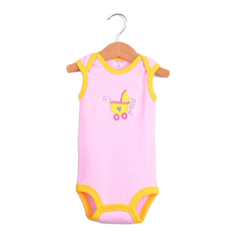 Unisex Baby Rompers Summer Girl Clothes 3PCS Boy Romper Sleeveness Newborn Clothing Set Cotton Infant Jumpsuits | Детская одежда и