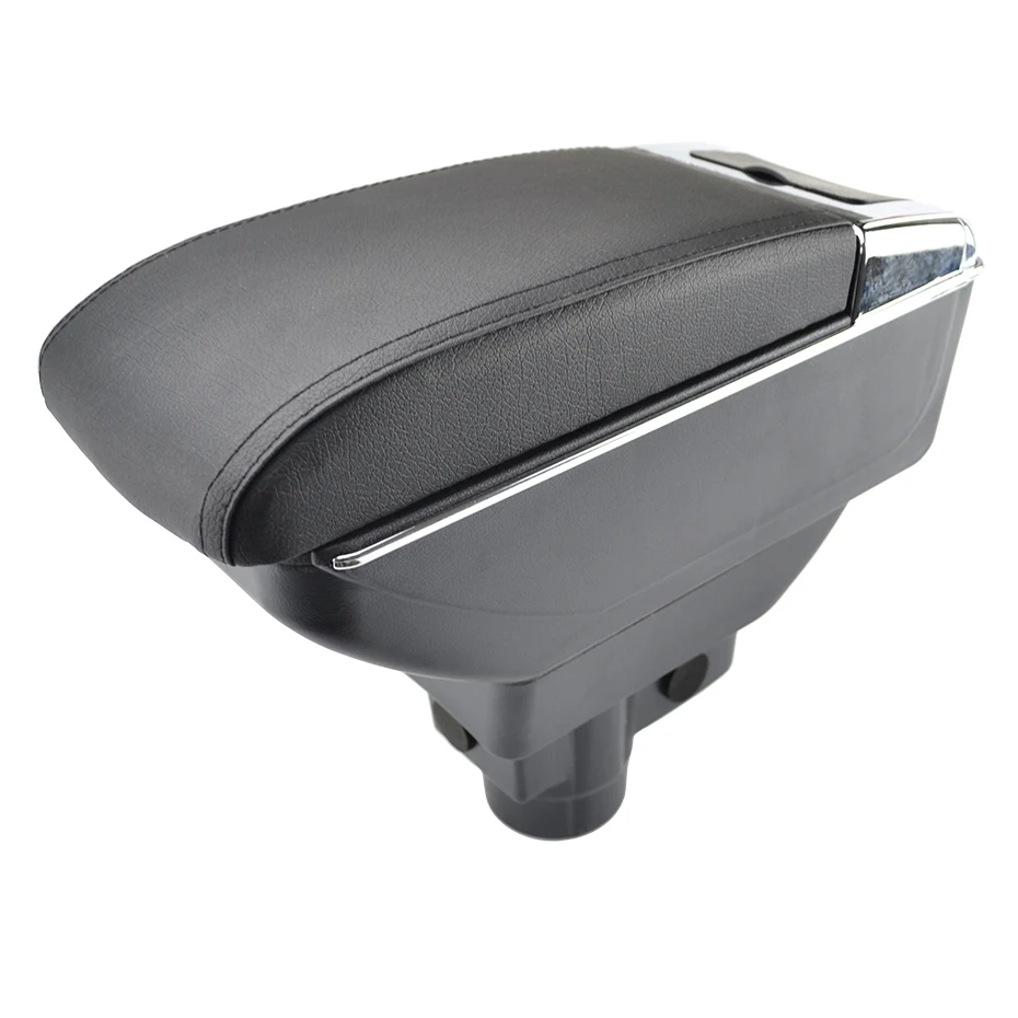 Black Thread Ящик для хранения для Opel Vauxhall Corsa D 2006- подлокотник двухслойный подлокотник черный кожаный двойной 2011 2012 - Название цвета: Black Thread