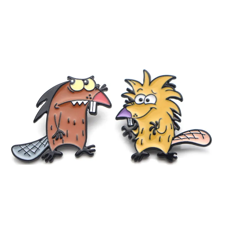 DMLSKY Бивер булавки животные эмаль и броши на лацкан булавка для рюкзака Сумки