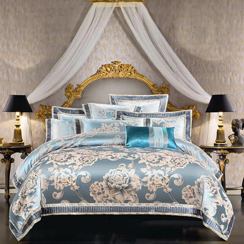 Новое поступление queen King size сатин-жаккард постельное белье Роскошные свадебные постельных принадлежностей подшивки Pillowcases38