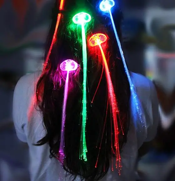 

LED Colour Flash Braid Light Up Fibre Braids Hair Extension Disco Night Club Concert Dancing Party Rock Atmosphere props FAVORS